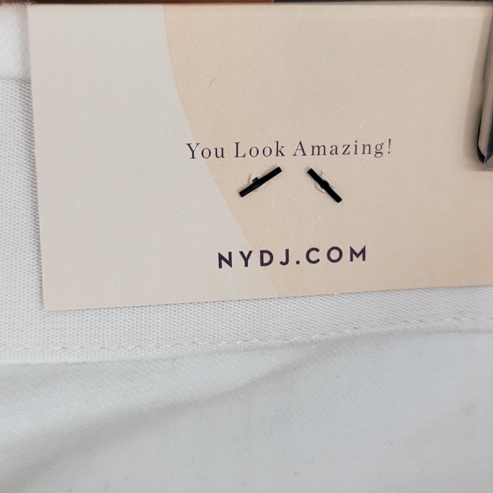 NYDJ Marilyn Straight Crop White Denim Jeans Lift Tuck Womens Size S NEW - Picture 3 of 11